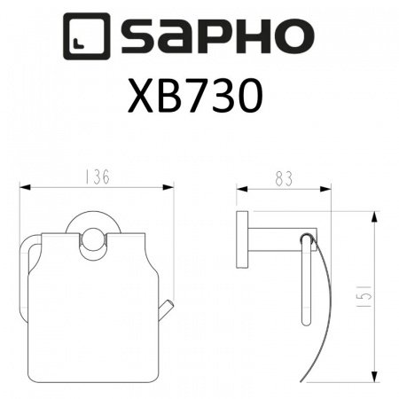 Держатель туалетной бумаги Sapho X-ROUND BLACK XB730 черный