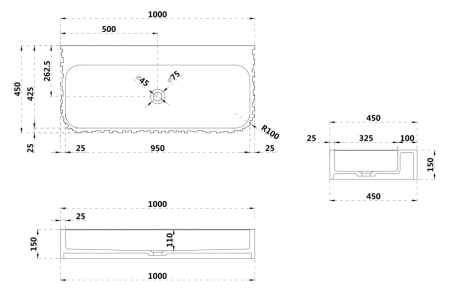 Раковина подвесная ABBER Stein AS2652-1.0 белая матовая