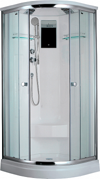 Душевая кабина Timo Lux T-7701 P 100x100x220 профиль хром глянцевый, стекло прозрачное