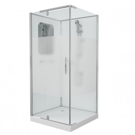 Душевая кабина Grossman GR170QR 100x100x205 профиль хром, стекло прозрачное/матовое