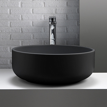 Раковина накладная 46см Kerasan Ciotola 430231 черный матовый