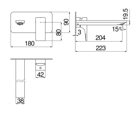 Смеситель для раковины Nobili Seven SE124198/1BM черный матовый