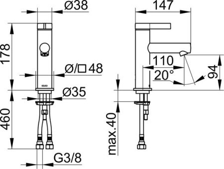 Смеситель для раковины Keuco IXMO PURE 59502371100 черный матовый