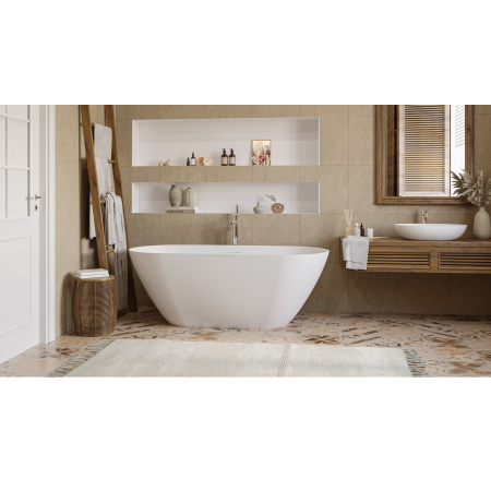 Ванна WHITECROSS Coral X 170x77 (белый мат) иск. камень