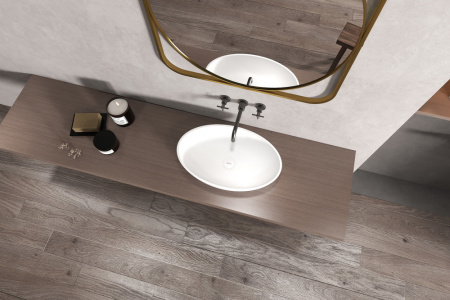 Раковина накладная ABBER Stein AS2635 белая матовая