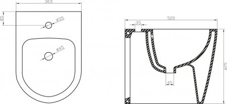 Биде напольное BelBagno Marino BB105B