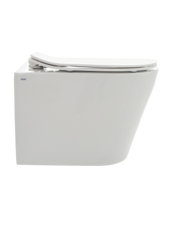 Унитаз подвесной безободковый AQUAme AQM2001 белый, с сиденьем микролифт
