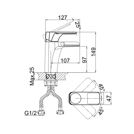 Смеситель для раковины D&K Berlin DA1432815, черный