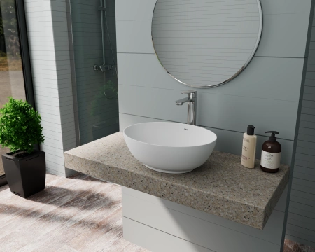 Раковина накладная 41см D&K Matrix DT1390708 белый матовый