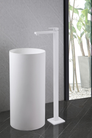 Смеситель ABBER Daheim AF8241W напольный для раковины, белый матовый