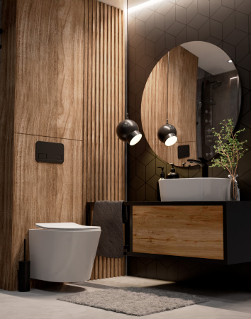 Унитаз подвесной безободковый AQUAme AQM2001 белый, с сиденьем микролифт