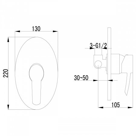 Смеситель для душа Lemark Atlantiss LM3223C хром