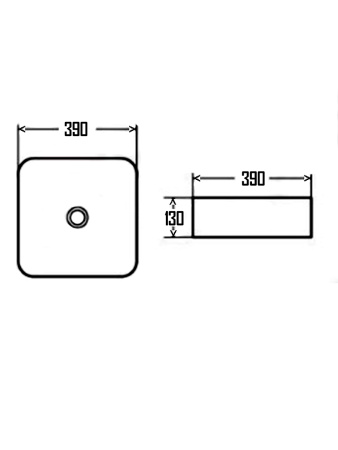 Раковина накладная 39см AQUAme AQM5011 белый