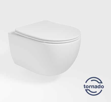 Унитаз подвесной безободковый Vincea Evo VT1-34ST белый, с сиденьем микролифт