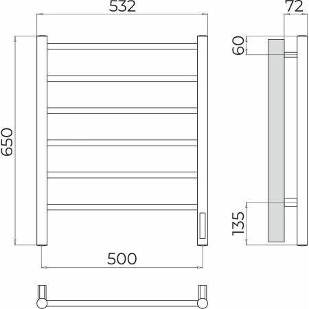 Полотенцесушитель электрический Terminus Аврора П6 50х65