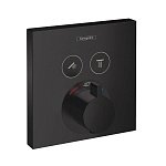 Термостат для душа на 2 потребителя Hansgrohe ShowerSelect 15763670 черный матовый
