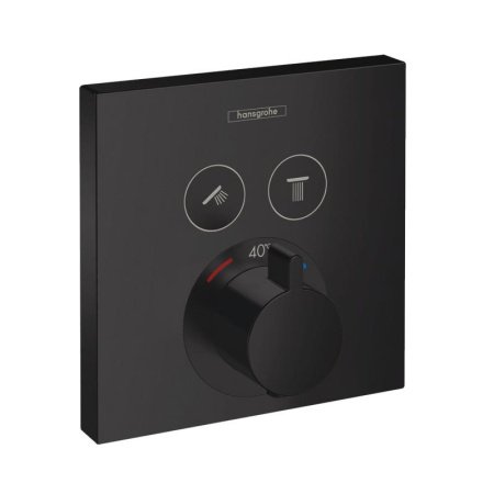 Термостат для душа на 2 потребителя Hansgrohe ShowerSelect 15763670 черный матовый
