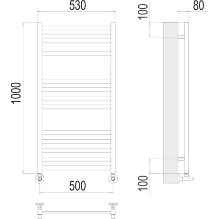 Полотенцесушитель водяной Terminus Грета П13 50х100