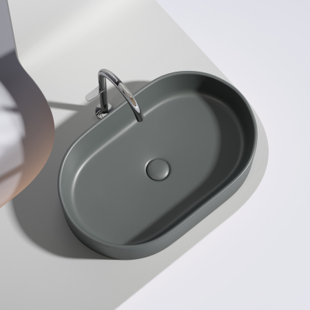 Раковина накладная 60см Ceramica Nova Element CN6048MDH антрацит матовый