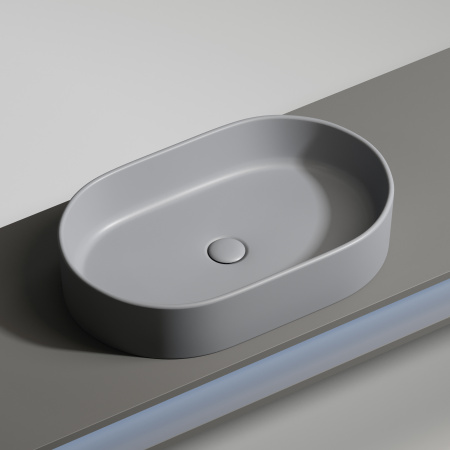 Раковина накладная 60см Ceramica Nova Element CN6048MH серый матовый