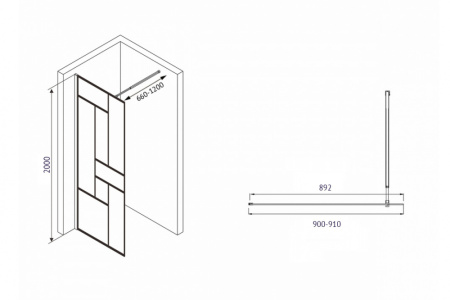Душевая перегородка ABBER Immer Offen AG63090B