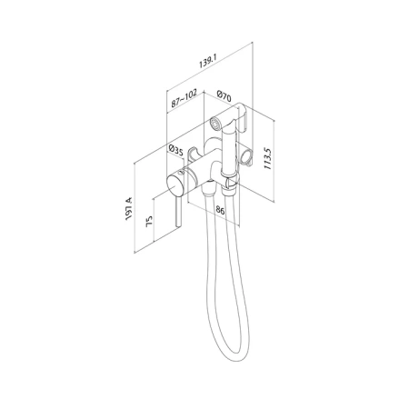 Гигиенический душ со смесителем IDDIS 005BCR0i08 матовый хром
