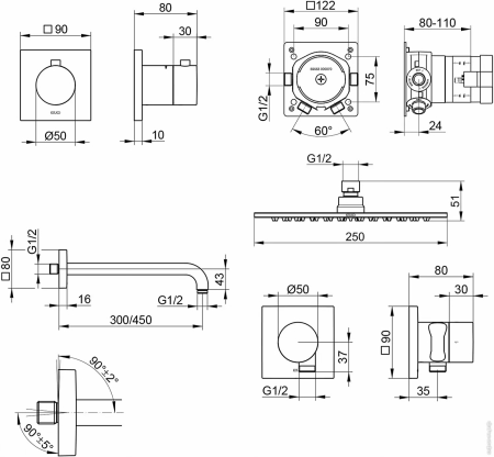 Встраиваемая душевая система Keuco IXMO 59603010001 хром