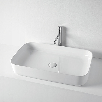 Раковина полувстраиваемая / накладная 70см Kerasan Tribeca 460201 белый