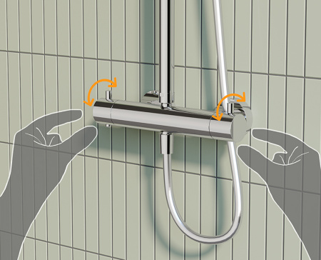 Душевая стойка с термостатом VitrA AquaHeat Bliss 250 A47201EXP хром