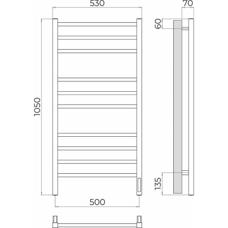Полотенцесушитель электрический Terminus Ватикан П10 50х105