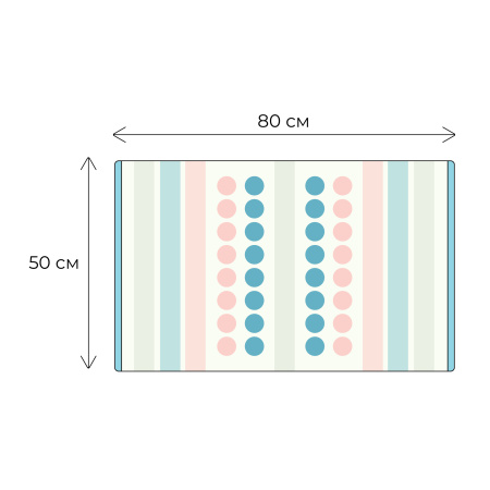 Коврик для ванной 1-ый Fixsen LOTUS, FX-8030W, mix (розовый+синий+белый+серый), 50х80см