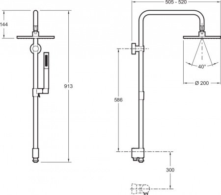 Душевая стойка Jacob Delafon Eo E11715-CP