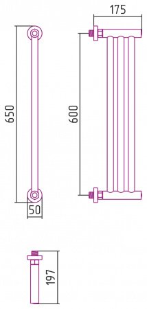 Полотенцесушитель водяной Сунержа Хорда 60х5 черный матовый