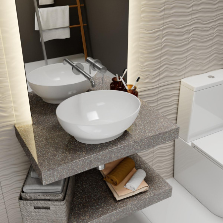 Раковина накладная 41см Point Сатурн PN43902 белый