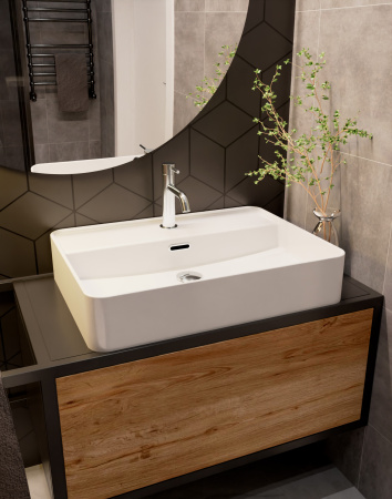 Раковина накладная 59см AQUAme AQM5004 белый