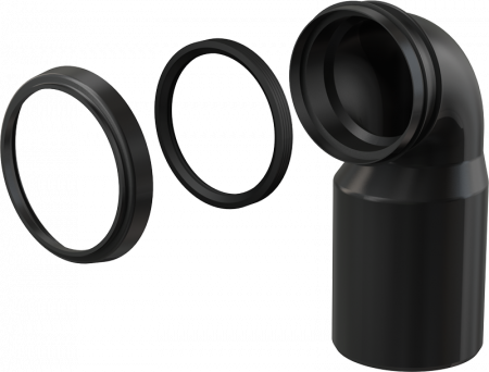 Колено выпускное для унитаза Alcaplast M906 Черное