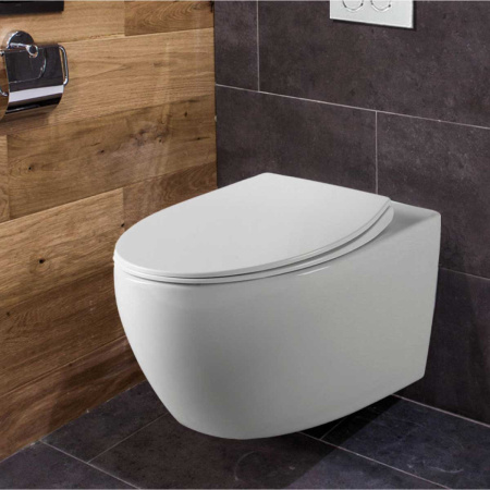 Унитаз подвесной безободковый Vincea INTERO VT1-21 белый, с сиденьем микролифт