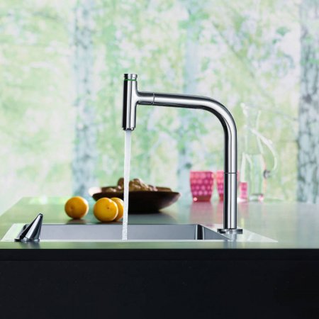 Смеситель для кухни Hansgrohe Metris Select M71 73804000 хром