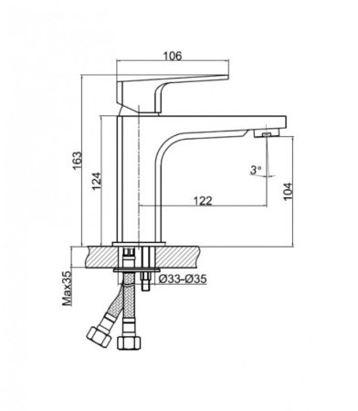 Смеситель для раковины Cersanit WISLA 63055 хром
