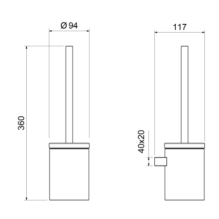 Ершик подвесной Timo Luiro 18661/03 черный матовый