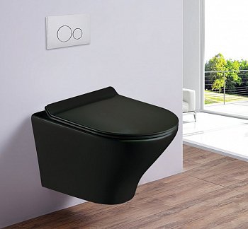 Унитаз подвесной Esbano ASTER черный матовый, с сиденьем микролифт