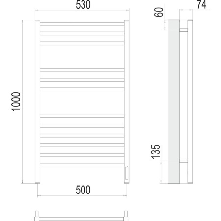 Полотенцесушитель электрический Terminus Ватикан П12 50х100