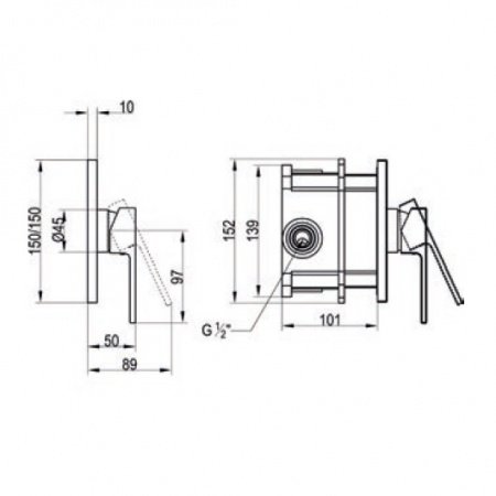 Смеситель для ванны с душем Villeroy & Boch Classic TVS10135300061 хром