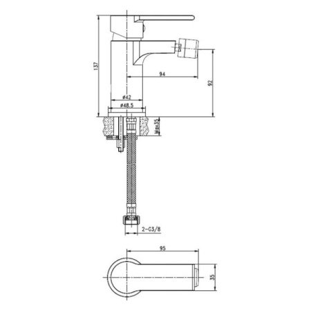 Смеситель для биде Cersanit BRASKO 63023 хром