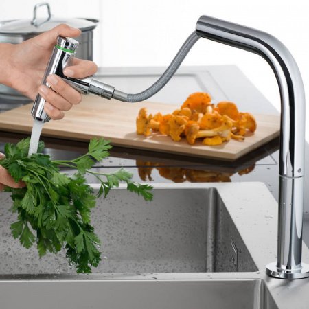 Смеситель для кухни Hansgrohe Metris Select M71 73804000 хром