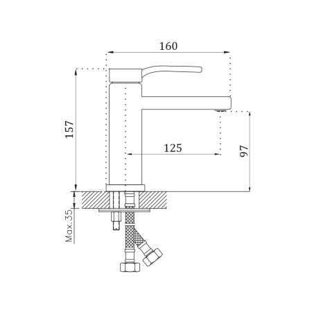 Смеситель для раковины BELZ B10612, хром