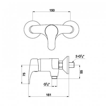 Смеситель для душа Timo Classic 0047Y chrome хром