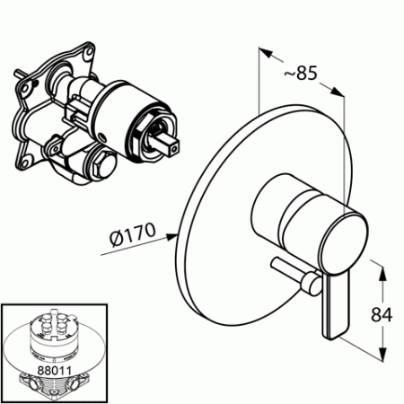 Смеситель для ванны с душем Kludi Zenta  386500575 хром