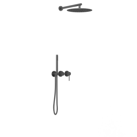 Встраиваемая душевая система со смесителем Vincea Groove VSFW-4G01GM вороненая сталь