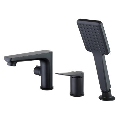 Смеситель на борт ванны Lemark Bronx LM3745BL черный матовый